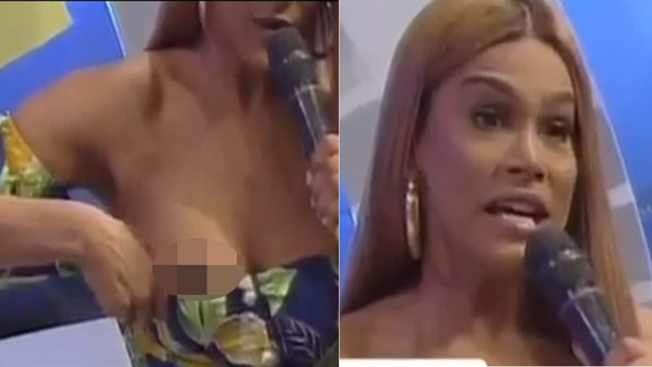 Caroline Aquino se le sale una bubi