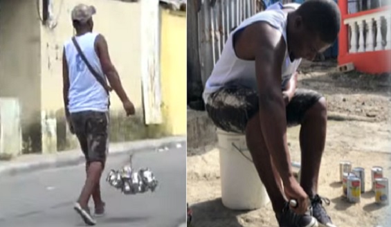 “Jeury” Un joven que trabaja con un brazo y se gana la vida dignamente