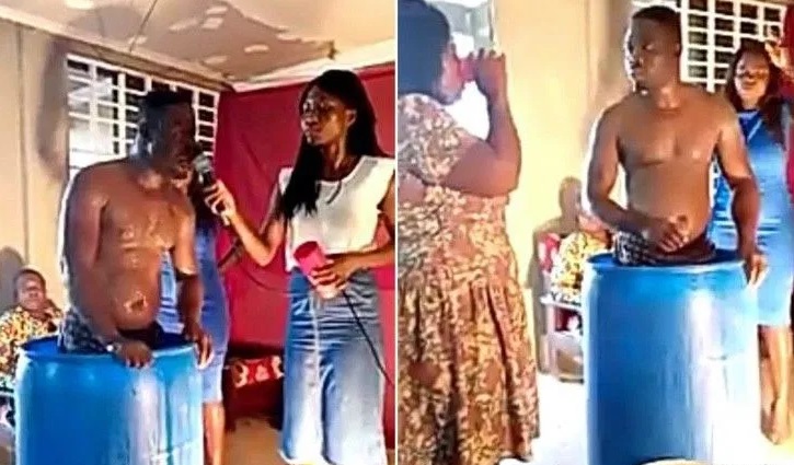 Pastor se baña en “agua bendita” y obliga a la gente a que la beba para purificarse