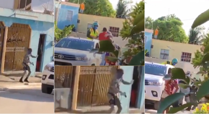 Atacan una patrulla de policía en pleno Toque de queda