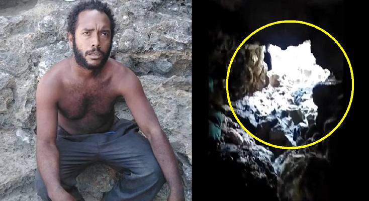 Policia Nacional rescata niña de cinco años que este hombre tenía en esta cueva