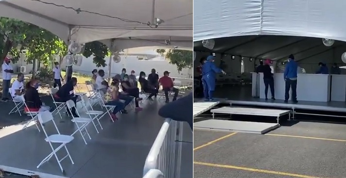 Aplican pruebas rápidas en carpas levantadas por el PRM en La Vega