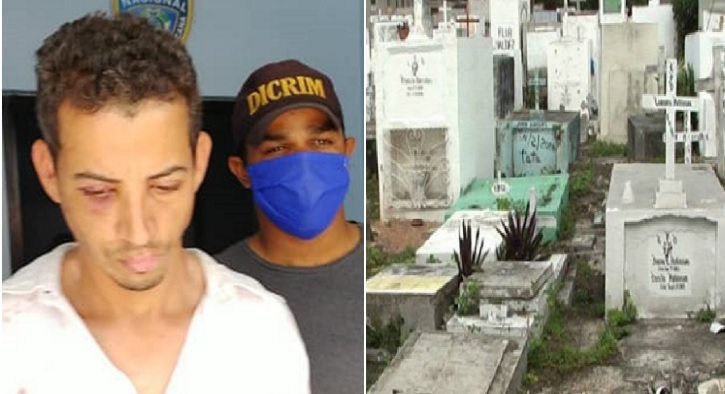 Hombre fue atrapado robando en el cementerio en La Vega