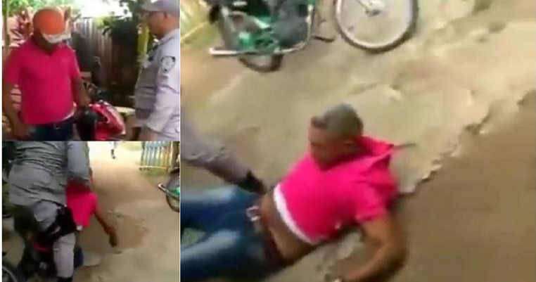 Miembro de la policía le da tremenda paliza a un ciudadano