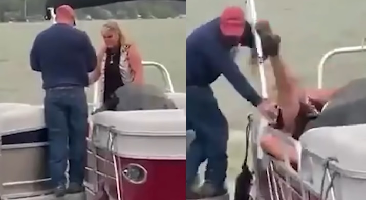 Hombre cae de un bote tras proponerle matrimonio a su novia