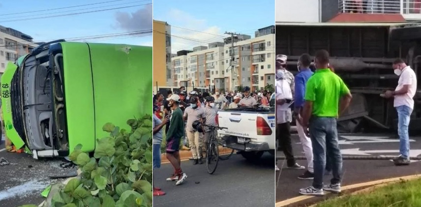 Guagua de la OMSA se accidenta en ciudad Juan Bosch y deja un muerto