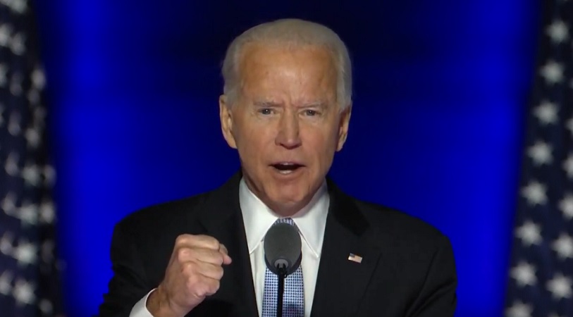 Joe Biden se dirige a la nación en su primer discurso como presidente
