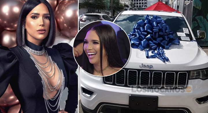 Novio de la comunicadora Amelia Alcántara le regala jeepeta por su cumpleaños