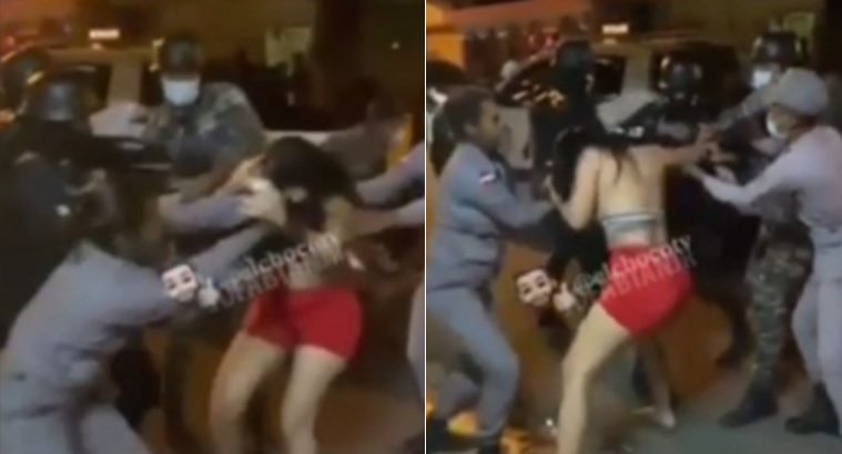 Se enfrentan a la Policía Nacional en el toque de queda