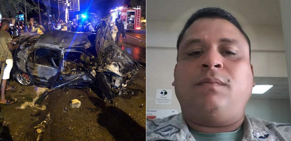 Muere militar calcinado tras accidente en Puerto Plata