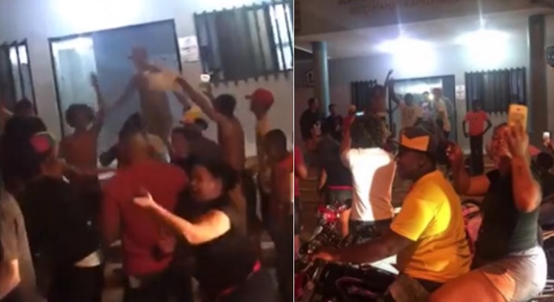 Aguiluchos celebraron frente al cuartel policial de Cienfuegos
