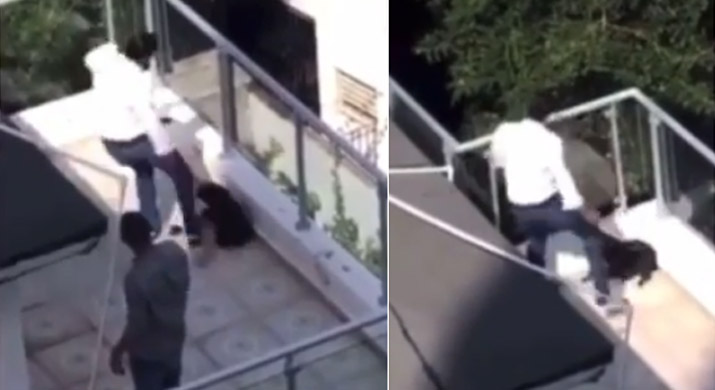 Captado momento que hombre patea a un perro en Bella Vista