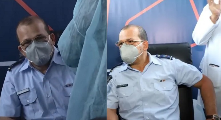 Coronel médico Ramón Familia Alcántara primer vacunado contra el Covid-19 en RD