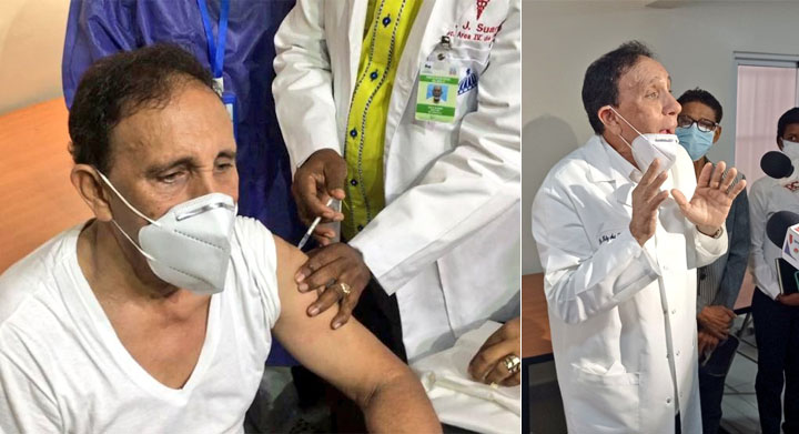 Dr. Cruz Jiminián se vacuna contra Covid-19