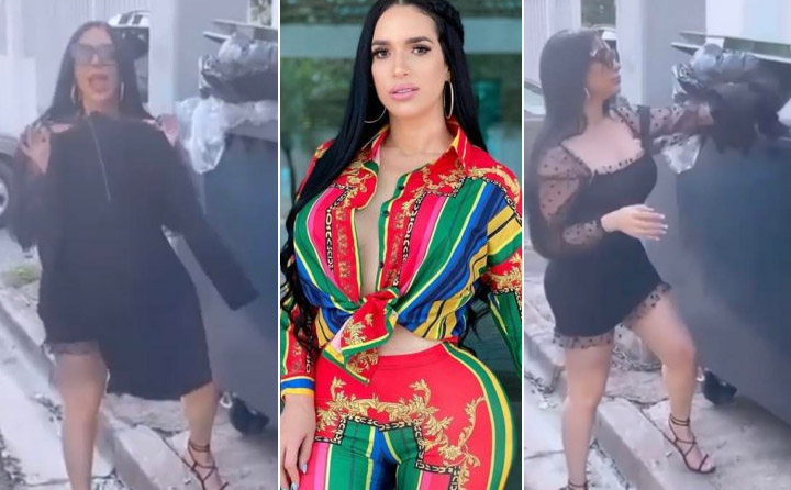 Critican a la modelo Amelia Alcantara tras tirar vestido a la basura