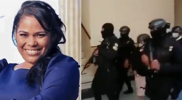 Pastora Rossy Guzmán es llevada hasta la sala de audiencia del Palacio de Justicia