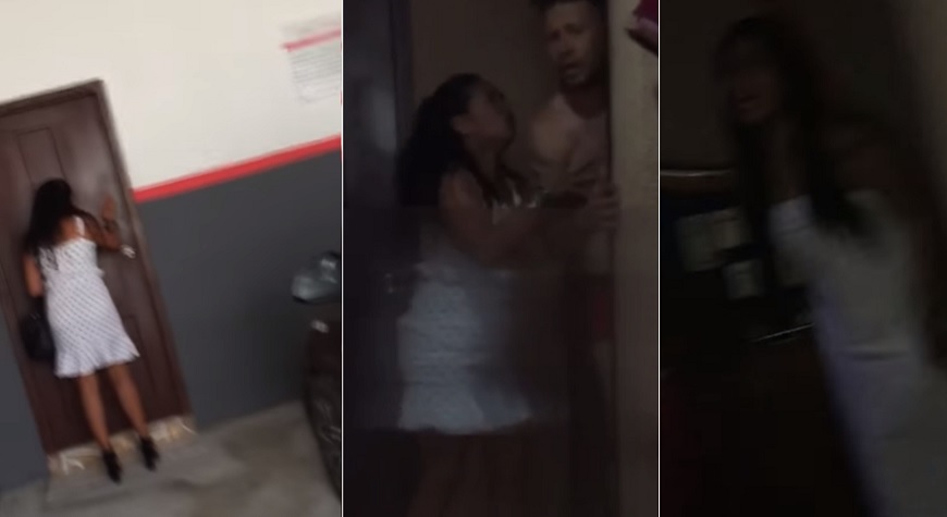 Mujer encuentra a su marido con otra en un hotel