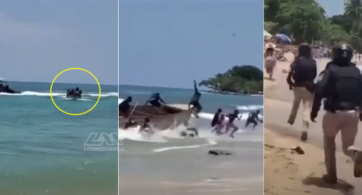 Momento que dominicanos llegan en yola a Puerto Rico