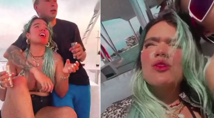 Karol G cantando borracha y despechada