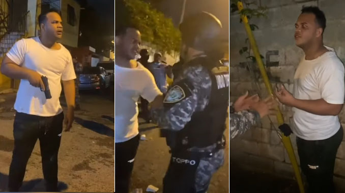 Supuesto sargento PN se amotina con pistola en mano en el toque de queda