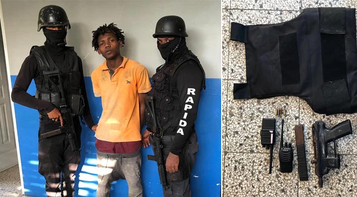 Apresan sujeto en Pekín con metralleta, chaleco antibalas y radio