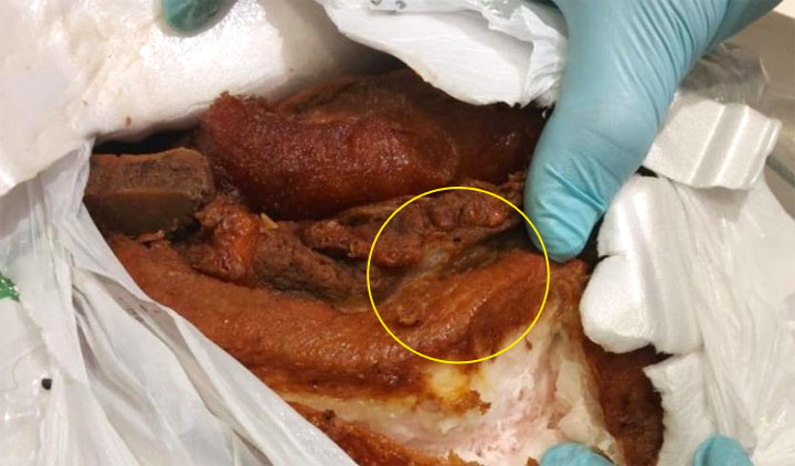 Incautan chicharrón a dominicana en aeropuerto de Panamá