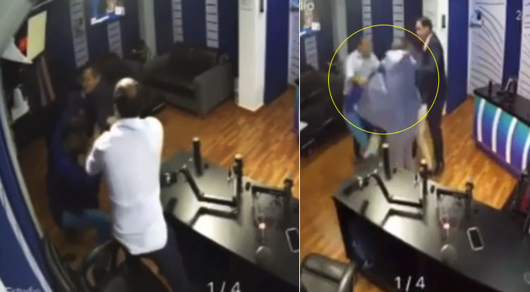 Comunicadores se van a las trompadas en plena cabina