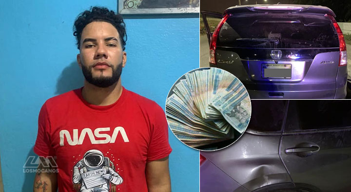 PN apresa hombre con alta suma de dinero en una jeepeta en Santiago