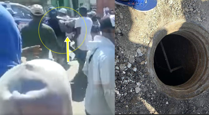 Cinco empleados de INAPA quedaron atrapados en una alcantarilla en Azua
