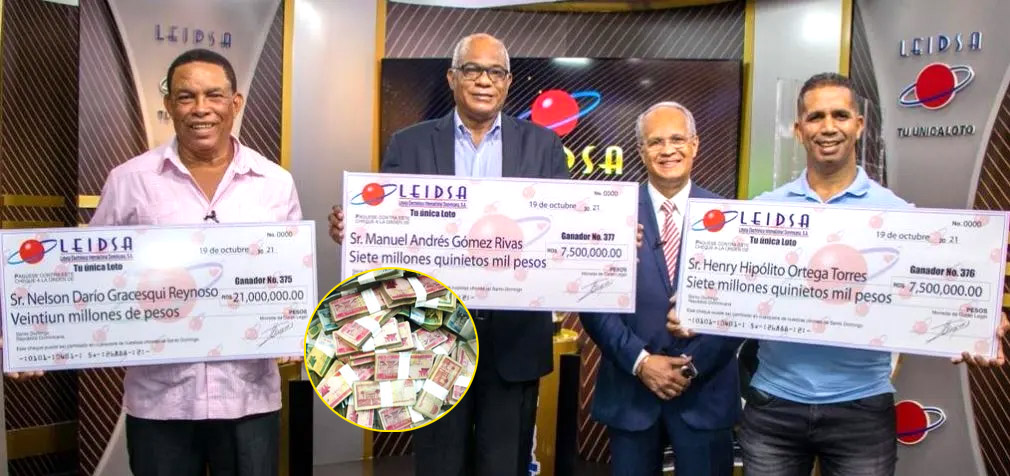 Tres nuevos millonarios de la lotería electrónica LEIDSA