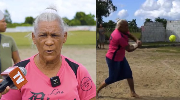 La doña pelotera del barrio viral en las redes