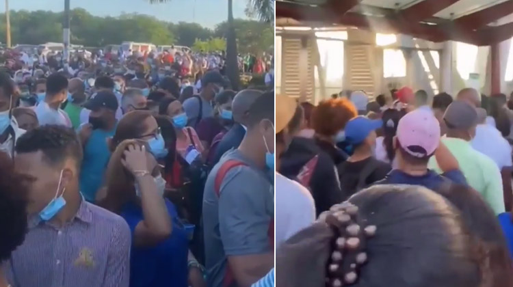 Caos en la Estación María Montez, tras pedir tarjeta de vacunación