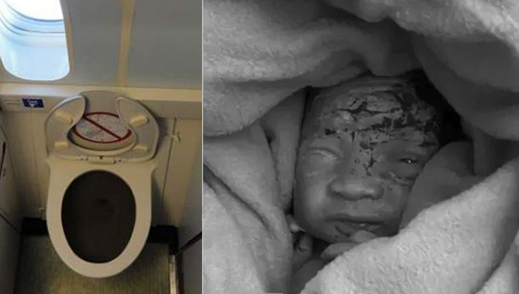 Encuentran a un bebé recién nacido en la basura del baño de un avión