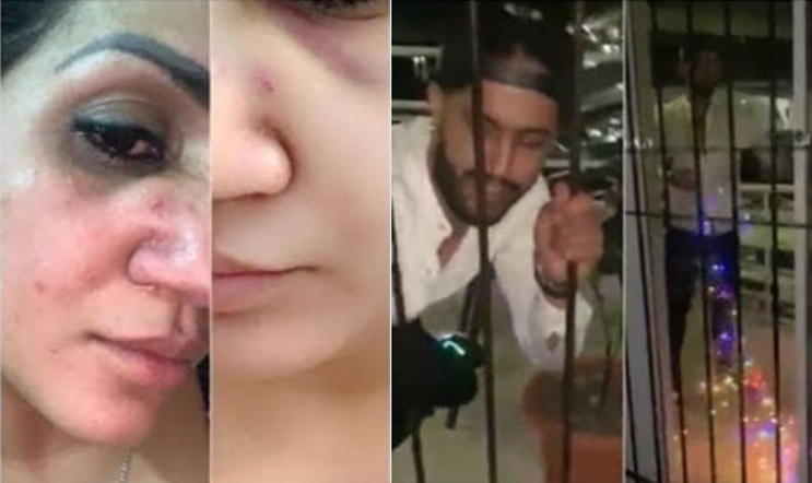 Apresan hombre que destrozo adornos navideños y otros objetos en galería de vivienda de su expareja