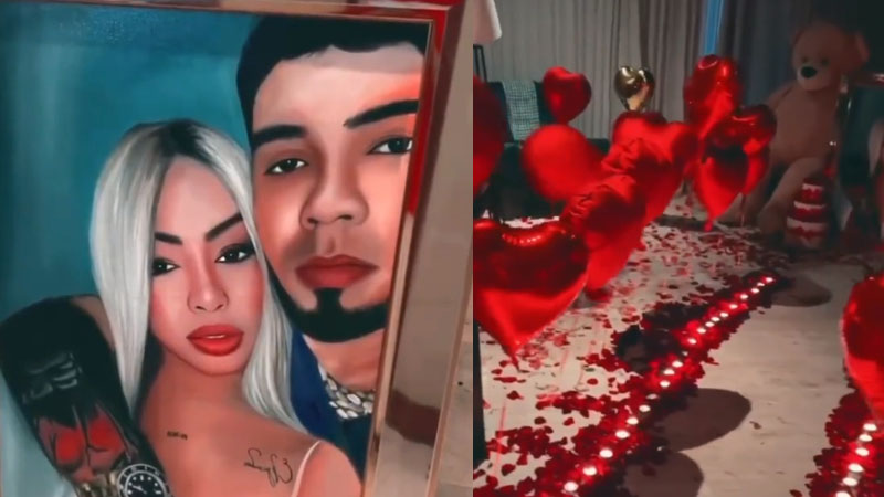 Anuel AA sorprende a Yailin 'La más Viral' con una canción y regalos