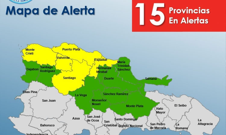 10 provincias en alerta y 5 bajo aviso por las próximas 48 horas