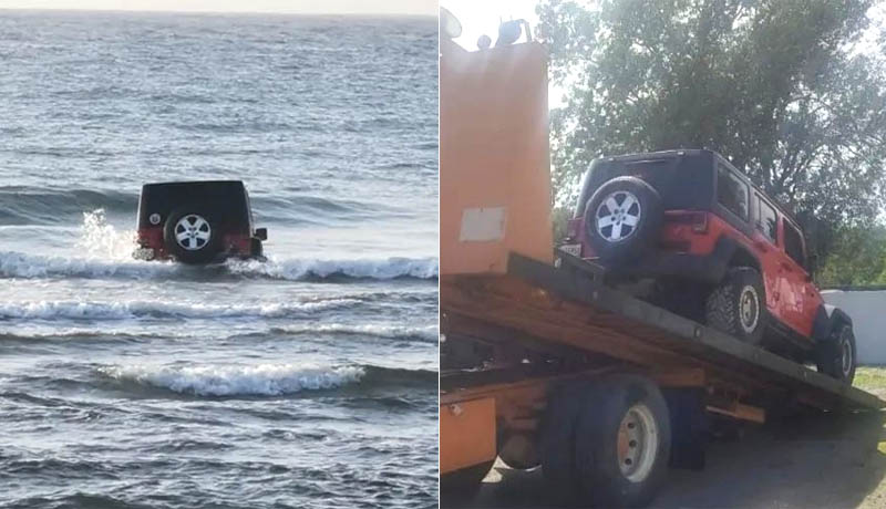 Sacan jeep lanzado al mar caribe tras discusión en Juan Dolio
