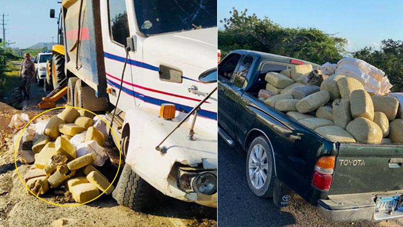 Volteo se accidenta con 119 pacas de marihuana en Montecristi