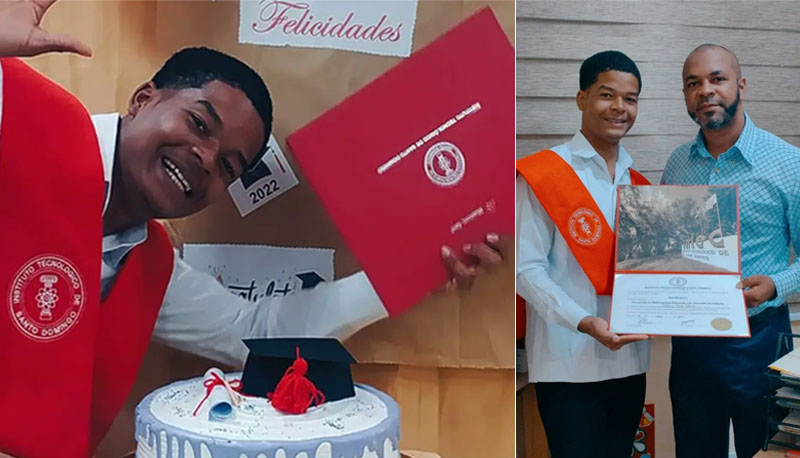 Un joven de 20 años se gradúa de licenciado en Matemáticas en Intec