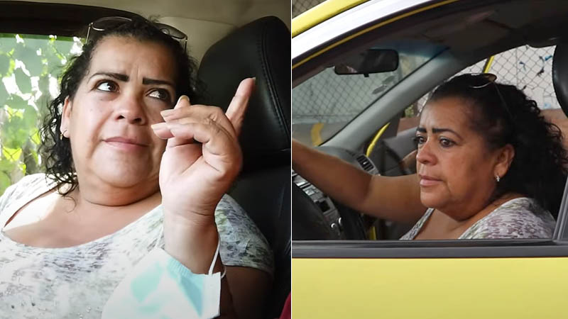 Mujer venezolana se gana la vida conchando en RD