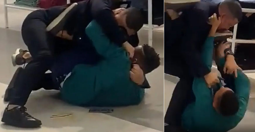 Dos jóvenes se pelean a los puños en centro comercial de SD