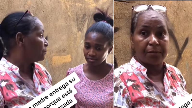 Madre lleva a su hija embarazada a la casa del joven que la embarazó