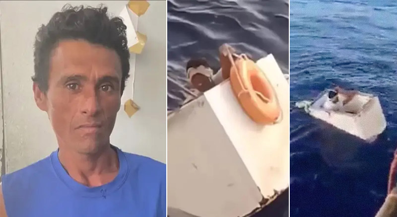 Pescador brasileño sobrevive 11 días en el océano flotando en un congelador