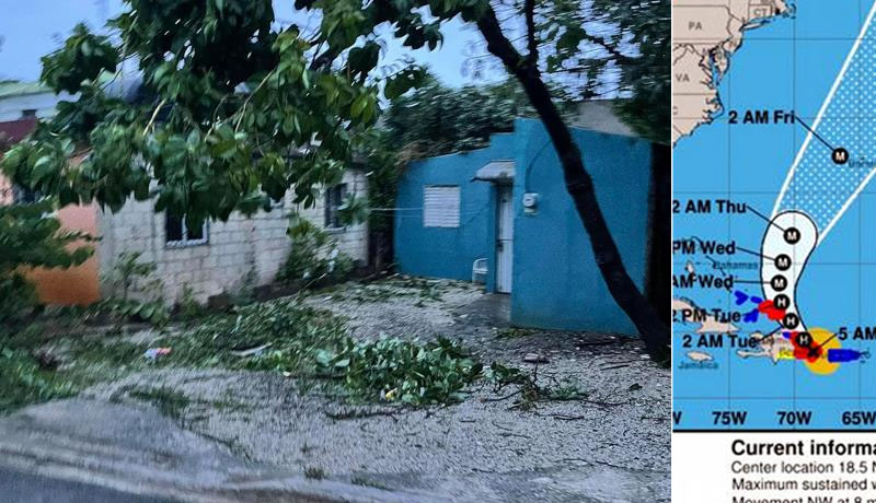 Bávaro: tres personas atrapadas en sus vehículos, desplazados y localidades aisladas