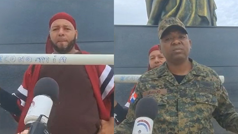 Militar impide que la prensa entrevistará al ''Peregrino'' en la Plaza de la Bandera