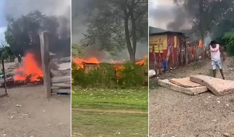 Prenden fuego a viviendas de haitianos tras asesinato de tres personas en el Estrecho de Luperón Puerto Plata