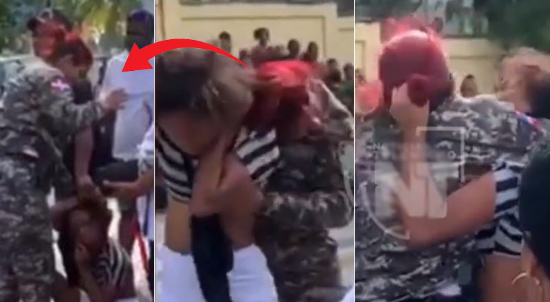Agente de la Policía Nacional y mujer se van a los golpes en Samaná