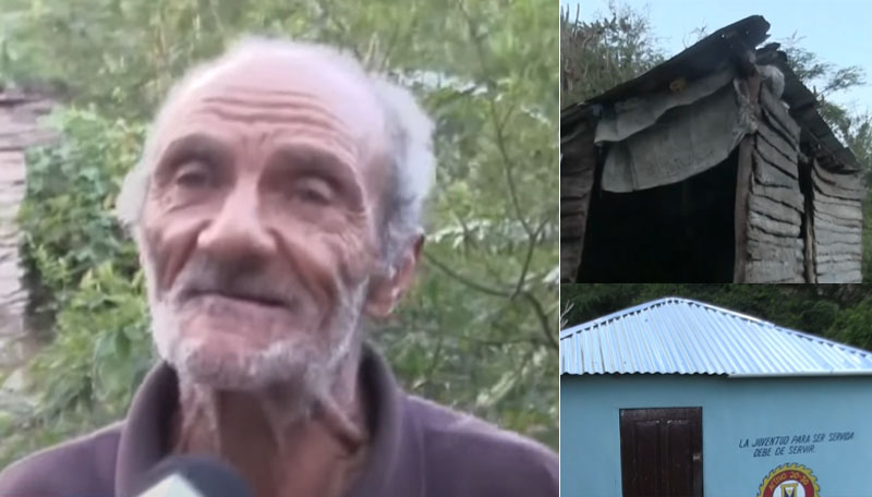 Don Julio de 80 años recibe ayuda y nueva vivienda
