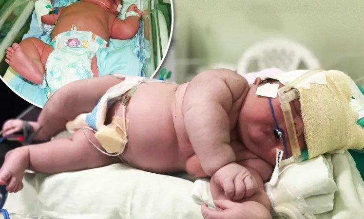 Nace bebé de 2 pies de largo y 16 libras en Brasil