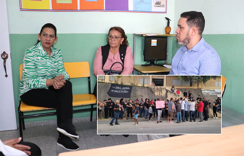 Autoridades verifican estado de deterioro de escuela de comunidad Arroyo Frío